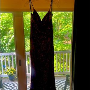 Garnet sequin, formal gown.